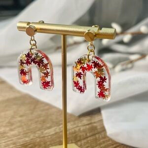 Fall Autumn Leaves Resin Earrings